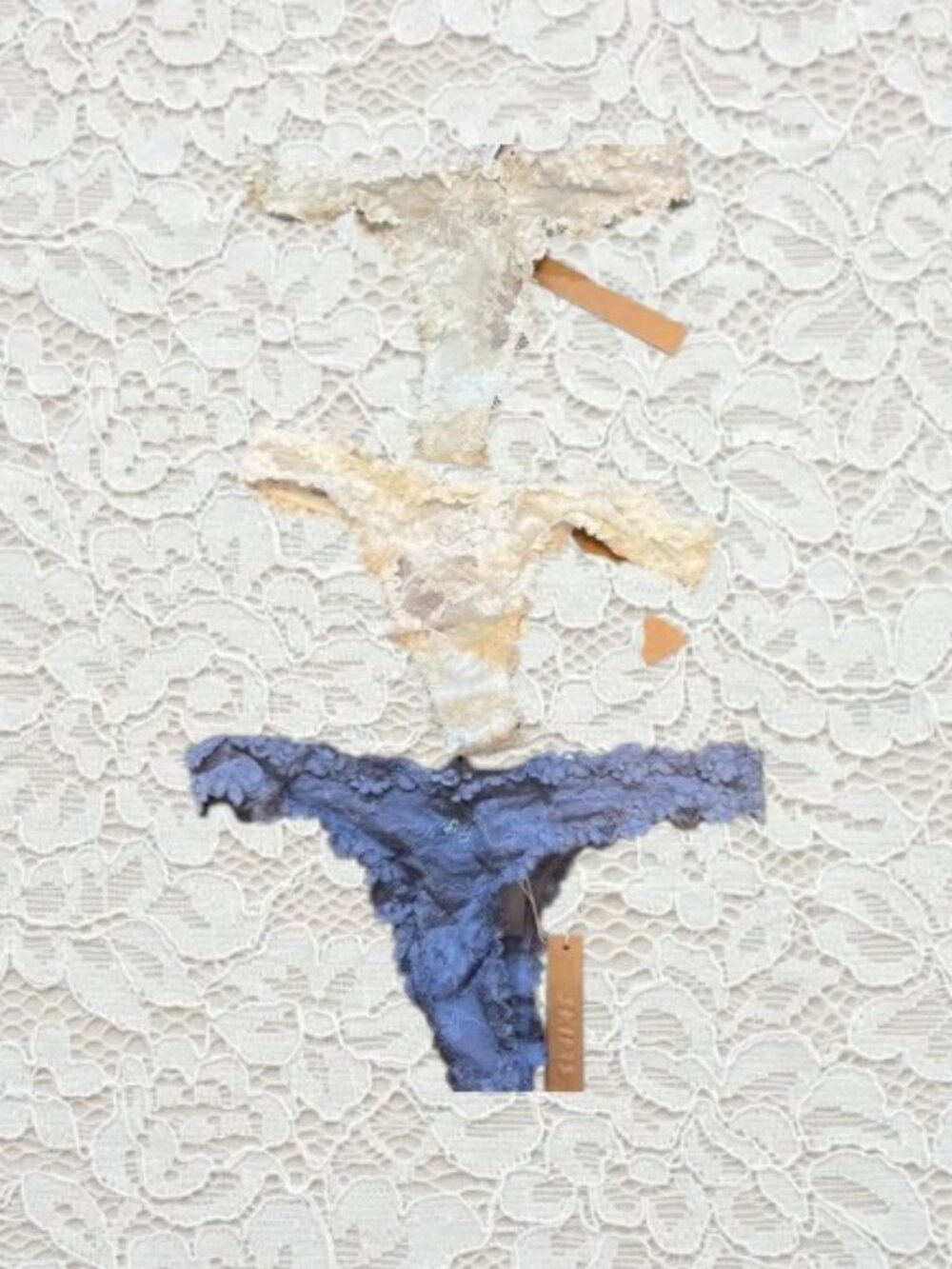 NWT! Skims 3 pcs Lace RhinestoneThong Set